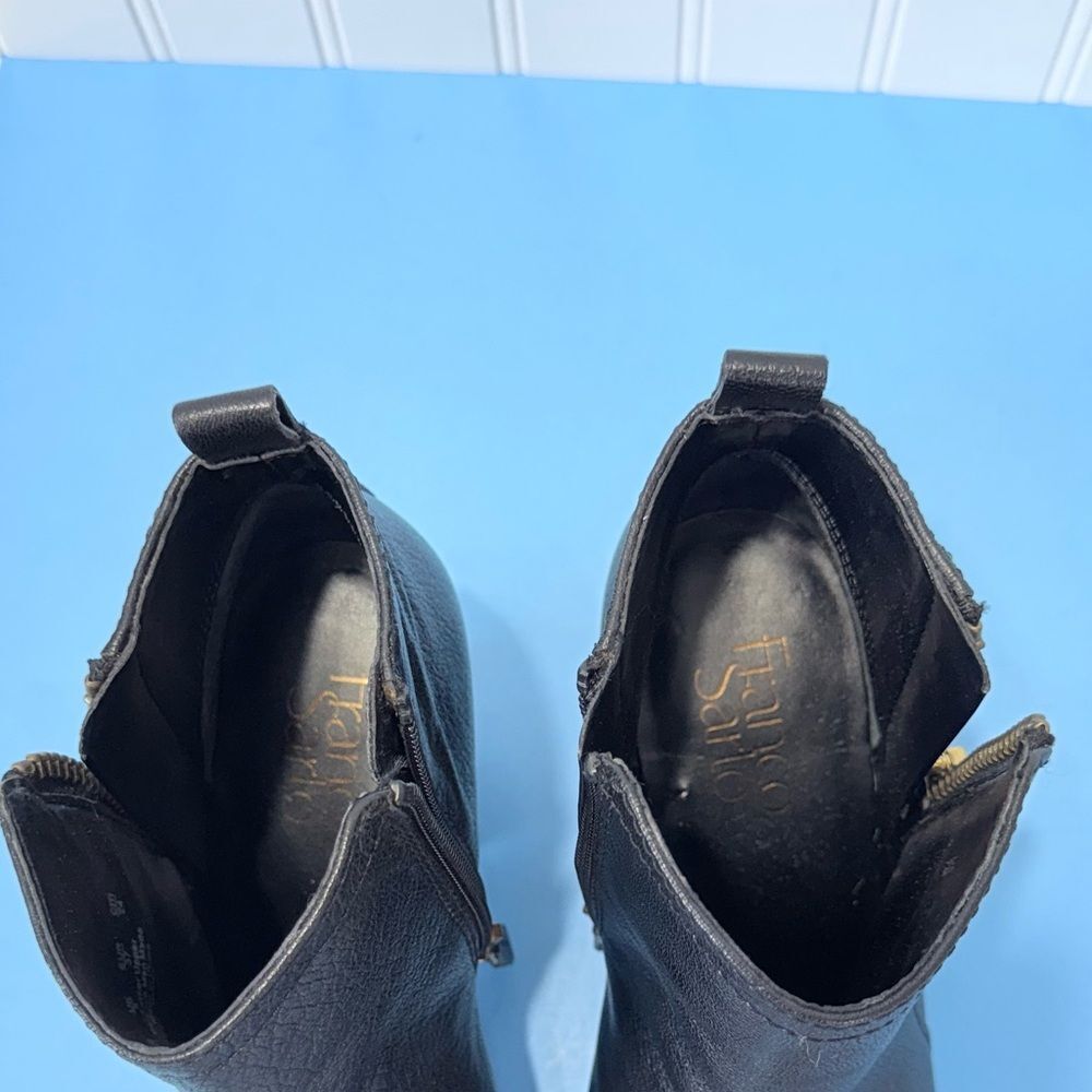 Franco Sarto Diana Dual Side Zip Leather Ankle Booties Size 7M - Picture 15 of 17